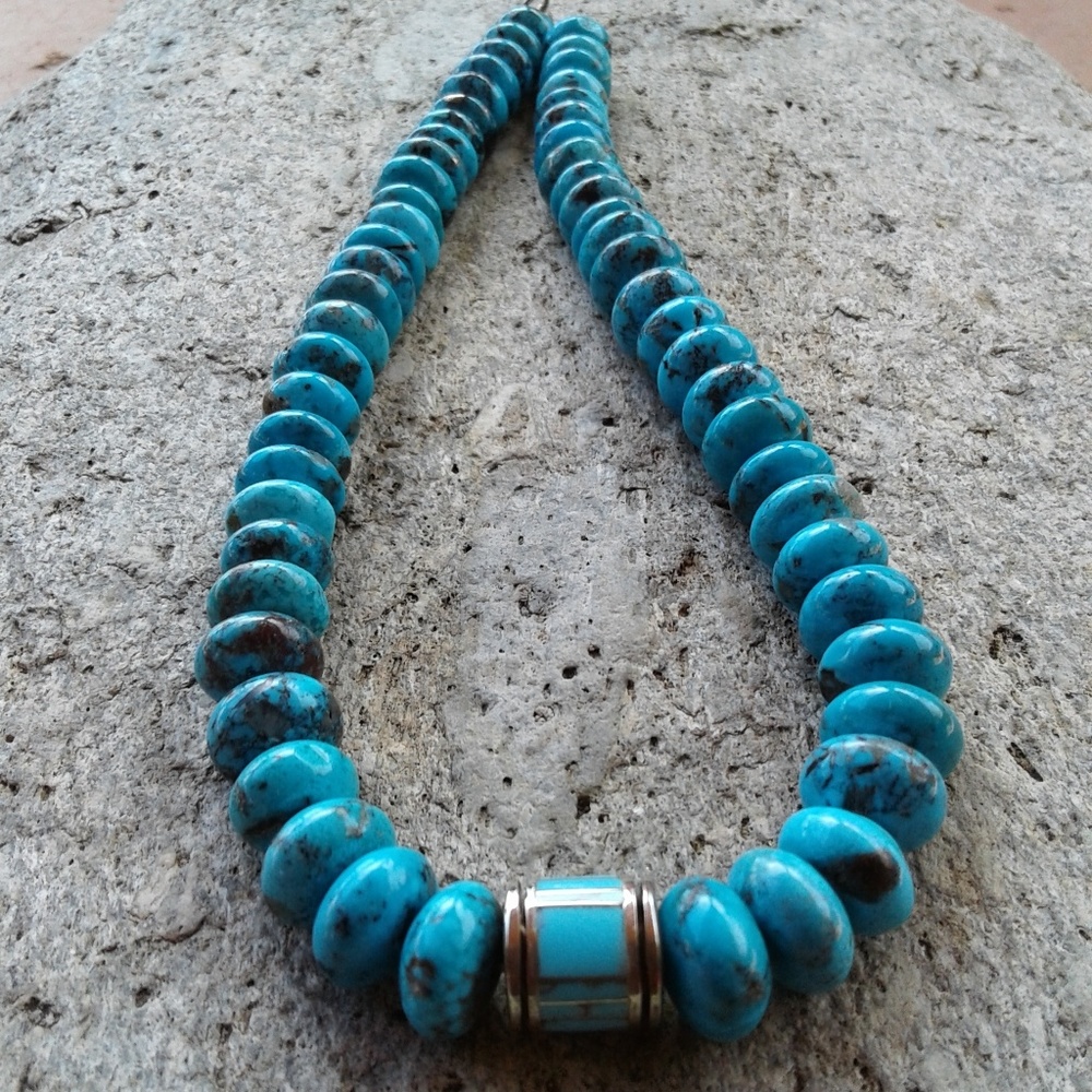 Genuine TURQUOISE and STERLING necklace